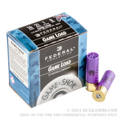 25 Rounds of 16ga 2-3/4" Ammo by Federal - 1 ounce #8 shot
