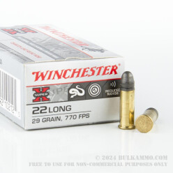 50 Rounds of .22 Long Ammo by Winchester Super-X Subsonic - 29gr LRN