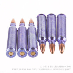 20 Rounds of .223 Rem Ammo by Winchester DHS Purple Casing - 62gr OT