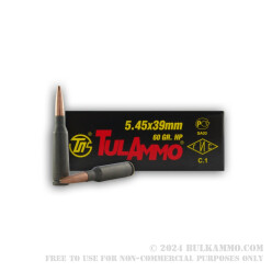 1000 Rounds of 5.45x39mm Ammo by Tula - 60gr HP