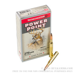 20 Rounds of .270 Win Ammo by Winchester - 150gr PP