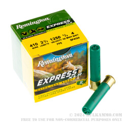 25 Rounds of .410 Ammo by Remington Express XLR - 1/2 ounce #4 shot