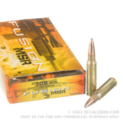 20 Rounds of .308 Win Ammo by Federal Fusion MSR - 150gr Fusion