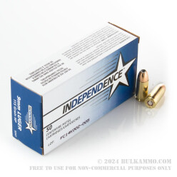 50 Rounds of 9mm Ammo by Independence - 115gr JHP