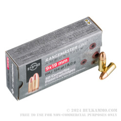 1000 Rounds of 9mm Ammo by Prvi Partizan Rangemaster - 124gr FMJ