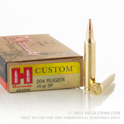 20 Rounds of .204 Ruger Ammo by Hornady - 40gr SP