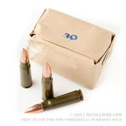 500  Rounds of 7.62x39mm Ammo by Brown Bear - Polymer Coated - 123gr FMJ