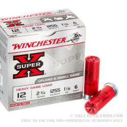 25 Rounds of 12ga 2-3/4" Ammo by Winchester Super-X Heavy Game Load - 1 1/8 ounce #6 shot