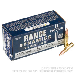 500 Rounds of 7.62x39 Ammo by Fiocchi - 123gr FMJ