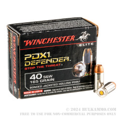 20 Rounds of .40 S&W Ammo by Winchester - 165gr JHP