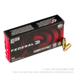 40 S&W - 180 gr FMJ - Federal American Eagle - 1000 Rounds