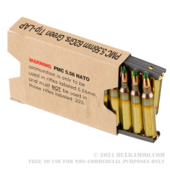 840 Rounds of 5.56x45 Ammo by PMC X-TAC - 62gr FMJ M855 in Bandolier in Ammo Can