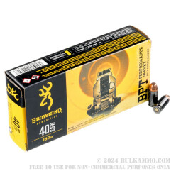 50 Rounds of .40 S&W Ammo by Browning BTP - 180gr FMJ