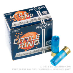 250 Rounds of 12ga 2-3/4" Ammo by Fiocchi - 1 ounce #7 1/2 shot