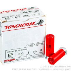 100 Rounds of 12ga Ammo by Winchester - 1 1/8 ounce #8 shot