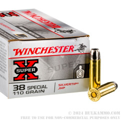50 Rounds of .38 Spl Ammo by Winchester - 110gr JHP