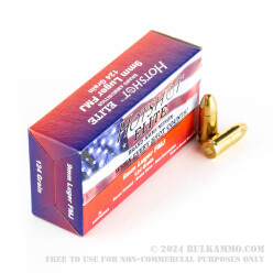 50 Rounds of 9mm Ammo by Hotshot Elite - 124gr FMJ