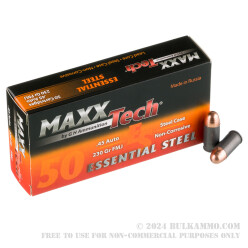 500 Rounds of .45 ACP Ammo by MAXXTech Essential Steel - 230gr FMJ