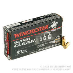 50 Rounds of .40 S&W Ammo by Winchester SuperClean NT - 140gr JFP