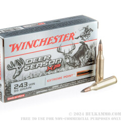 200 Rounds of .243 Win Ammo by Winchester Deer Season XP - 95gr Extreme Point