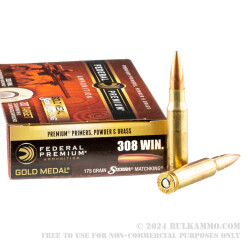 20 Rounds of .308 Win Ammo by Federal Sierra Match King- 175gr HPBT