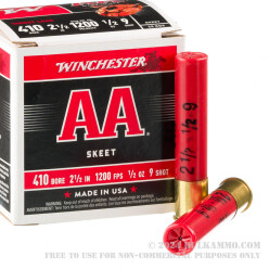 250 Rounds of .410 Ammo by Winchester AA Target - 1/2 ounce #9 shot