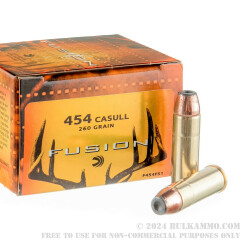 20 Rounds of .454 Casull Ammo by Federal Fusion - 260gr SP