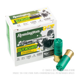 100 Rounds of 12ga Ammo by Remington -  00 Buck
