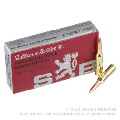 20 Rounds of 6.5 Creedmoor Ammo by Sellier & Bellot - 142gr HPBT