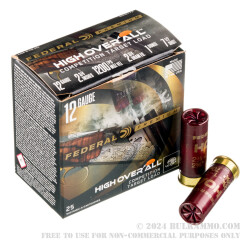 25 Rounds of 12ga Ammo by Federal High Over All - 1 ounce #7 1/2 shot