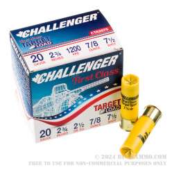 250 Rounds of 20ga Ammo by Challenger - 7/8 ounce #7 1/2 shot