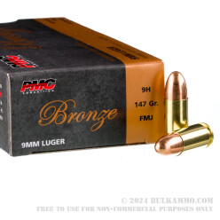 1000 Rounds of 9mm Ammo by PMC - 147gr FMJ