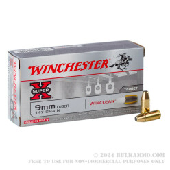 50 Rounds of 9mm Ammo by Winchester Super-X - 147gr BEB