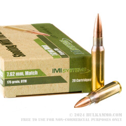 20 Rounds of 7.62x51 Ammo by IMI - 175gr OTM