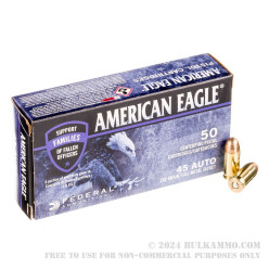 50 Rounds of .45 ACP Ammo by Federal American Eagle C.O.P.S. - 230 gr FMJ