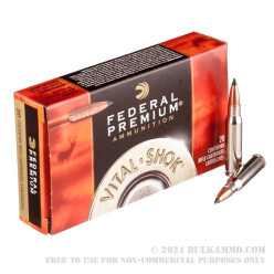20 Rounds of .308 Win Ammo by Federal Premium Vital-Shok - 150gr Trophy Copper Polymer Tipped