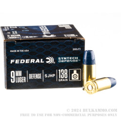 20 Rounds of 9mm Ammo by Federal Syntech Defense - 138gr SHP