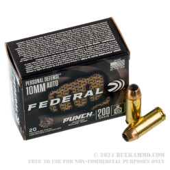 20 Rounds of 10mm Ammo by Federal Punch - 200gr JHP