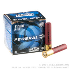 250 Rounds of .410 Ammo by Federal Top Gun - 1/2 ounce #8 shot