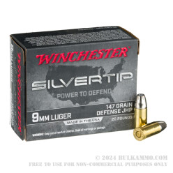 200 Rounds of 9mm Ammo by Winchester Silvertip - 147gr JHP