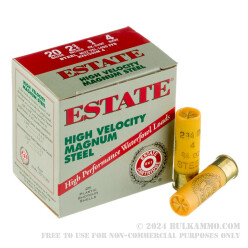 25 Rounds of 20ga 2-3/4" Ammo by Estate Cartridge HV - 3/4 ounce #4 shot