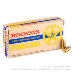 50 Rounds of 9mm Ammo by Winchester Ranger - 115gr JHP