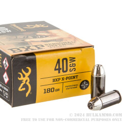 20 Rounds of .40 S&W Ammo by Browning - 180gr JHP