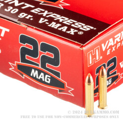 200 Rounds of .22 WMR by Hornady - 30gr V-Max