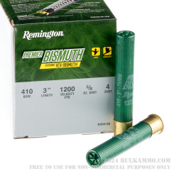 25 Rounds of .410 Ammo by Remington Premier Bismuth - 5/8 ounce #4 shot