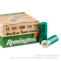 250 Rounds of 12ga Ammo by Remington - 1 1/8 ounce #7 1/2 shot