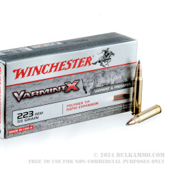 20 Rounds of .223 Ammo by Winchester - 55gr Polymer Tipped