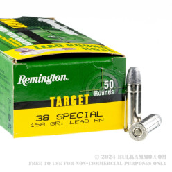 500  Rounds of .38 Spl Ammo by Remington - 158gr Lead Round Nose