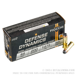 500 Rounds of .44 Mag Ammo by Fiocchi - 200gr SJHP