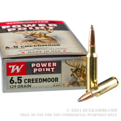 200 Rounds of 6.5 Creedmoor Ammo by Winchester Super-X - 129gr Power Point